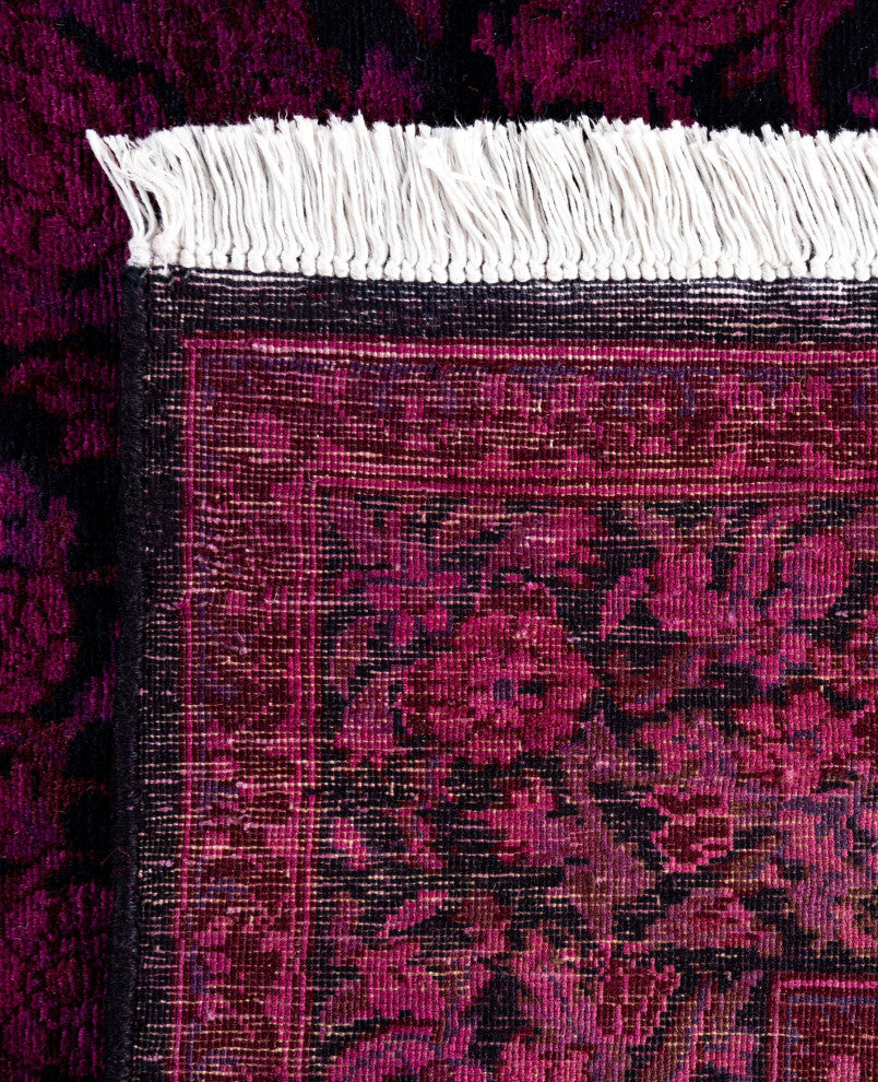 Overdyed One-of-a-Kind Hand-Knotted Area Rug Purple, 4' 2" x 6' 3"