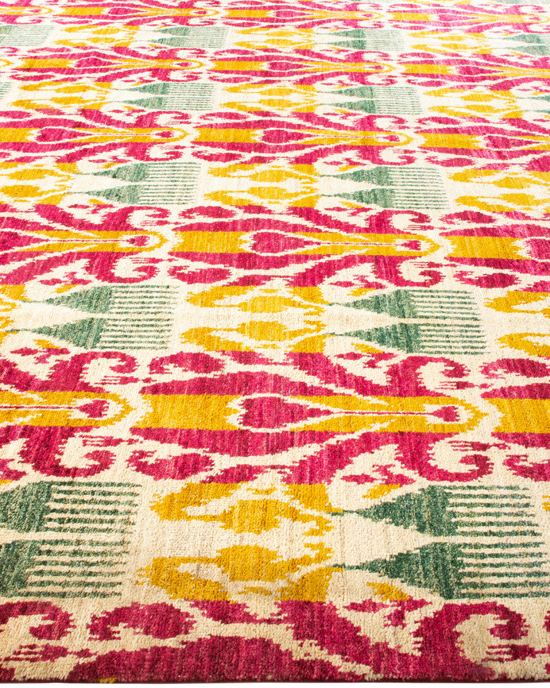 Modern, One-of-a-Kind Hand-Knotted Area Rug  - Ivory, 9' 10 x 14' 5