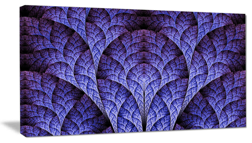 Exotic Purple Biological Organism, Abstract Art on Canvas, 40x20