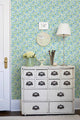 Floral Watercolor Wallpaper, Blue and Green, Bolt