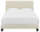 Beige Amira Full Upholstered Fabric Bed