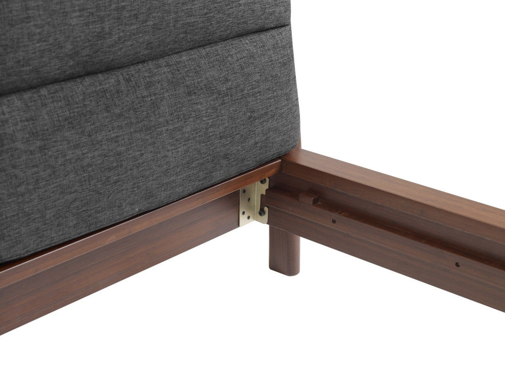 Park Avenue Platform Bed with Fabric, Ruby, King