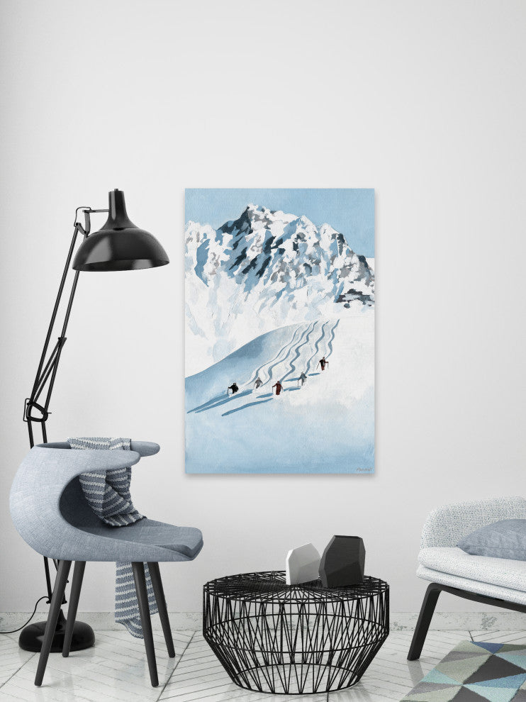 "Racing the Slopes" Painting Print on Wrapped Canvas, 8x12