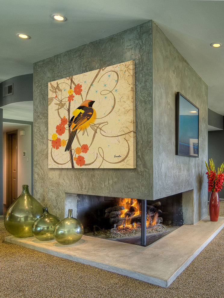 "Hooded Oriole III" Painting Print on Canvas by Evelia
