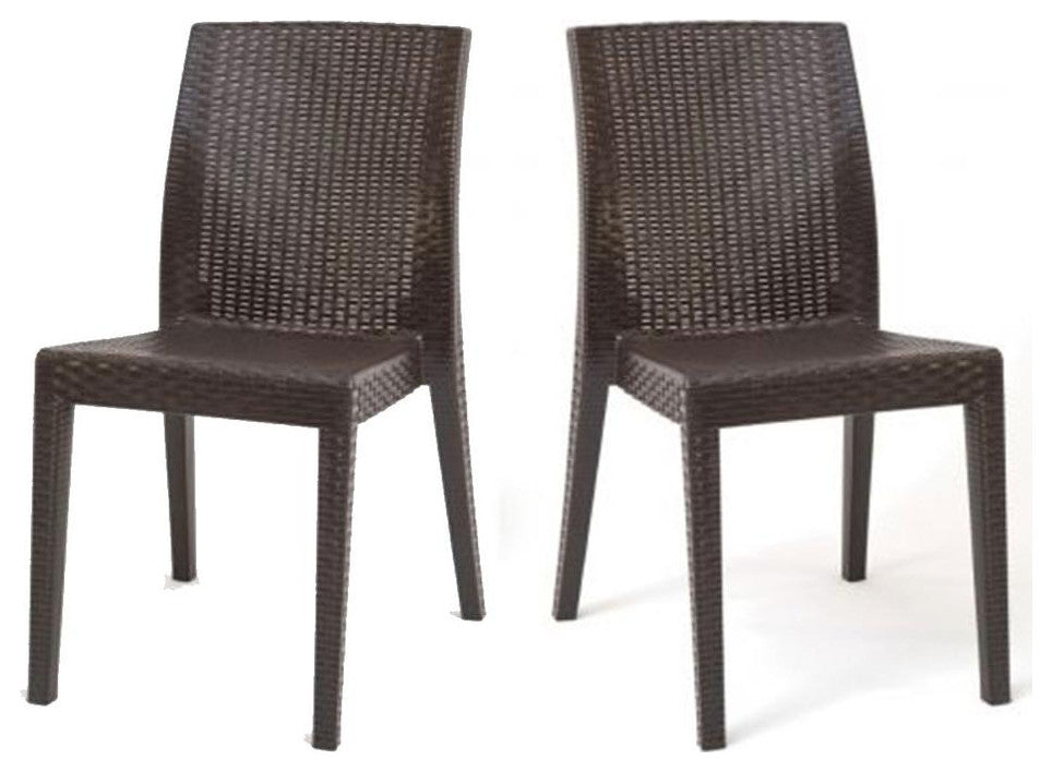 Siena Set of 4 Stackable Side chair-Brown