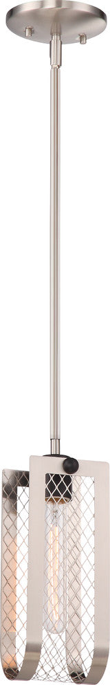 Nuvo Bandit 1-Light Mini Pendant Ceiling Light Fixture, Brushed Nickel