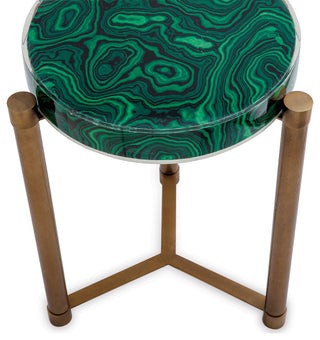 Malachite Brass Accent Table