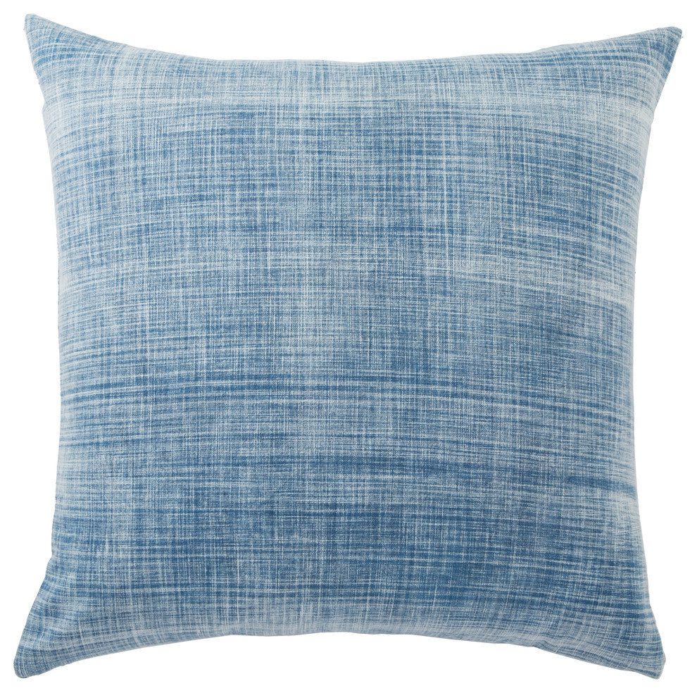 Jaipur Living Morgan Handmade Soild Blue Throw Pillow 22", Poly Fill