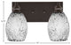 Edge 2-Light Bath Bar, Espresso Finish, 5" Black Fusion Glass