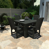 Springville 5-Piece Square Dining Set, Weathered Acorn, Black