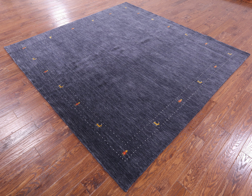 8' Square Persian Gabbeh Hand Knotted Wool Rug - Q15121