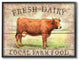 Fresh Dairy Local Farm Cow Planked Look Oversized Framed Giclee Art, 16"x20"