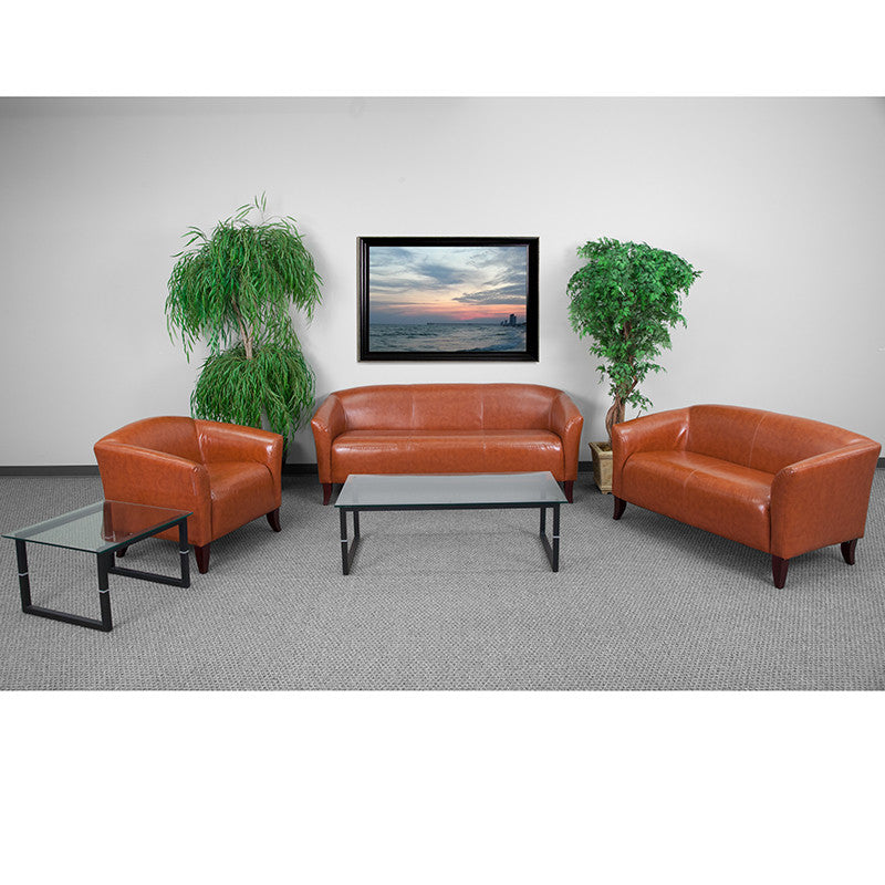 Imperial Series Reception Set in Cognac LeatherSoft