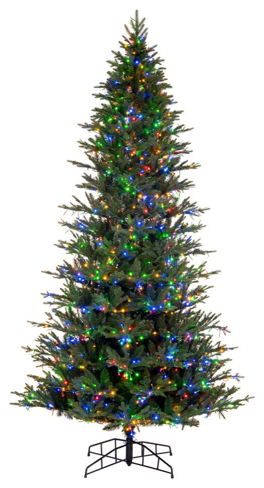 Vickerman Kamas Fraiser Fir Artificial Color Changing Christmas Tree, Warm White or Multi-Colored, 9'x57"
