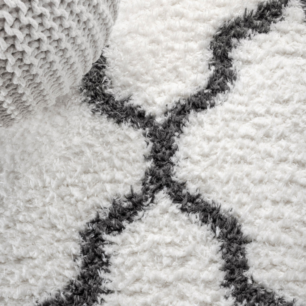 Marrakesh Shag Trellis with Tassels Area Rug, 3 X 5