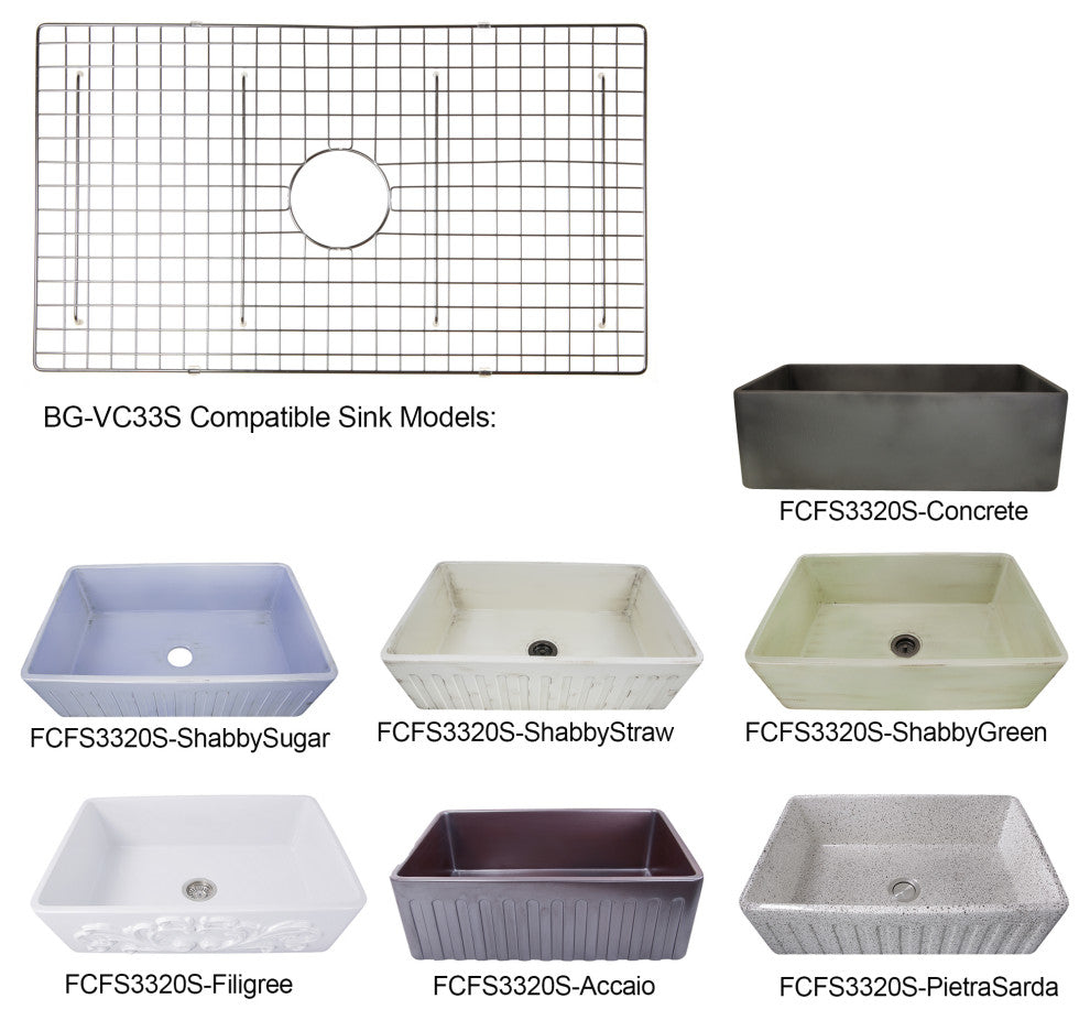 Nantucket Sinks Farmhouse Fireclay Sink, Shabby Straw Finish, 33"