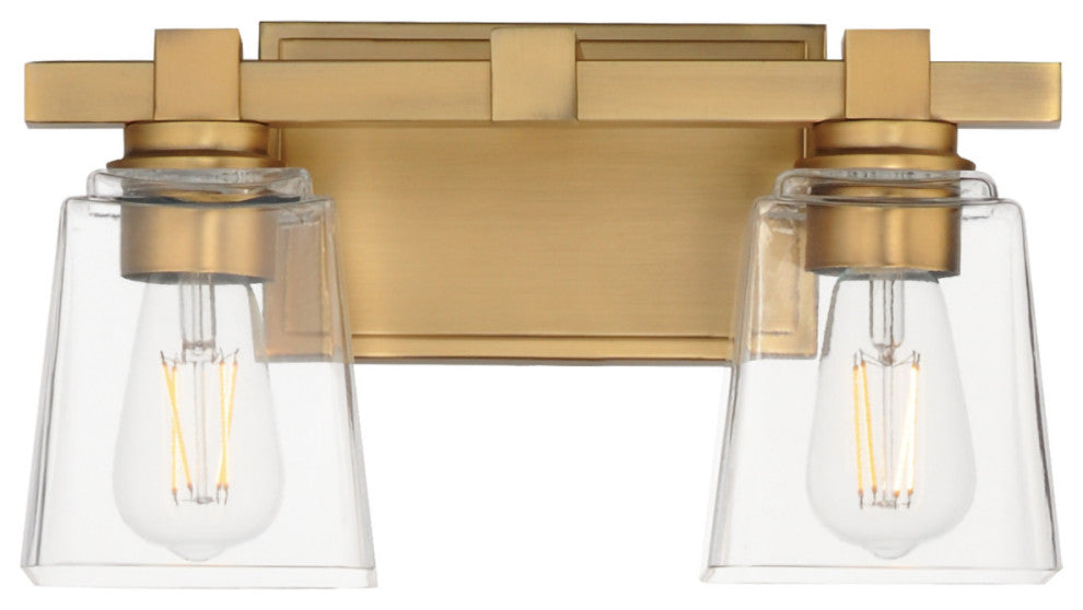 Maxim 21382 Cubos 2 Light 8" Tall Wall Sconce - Natural Aged Brass