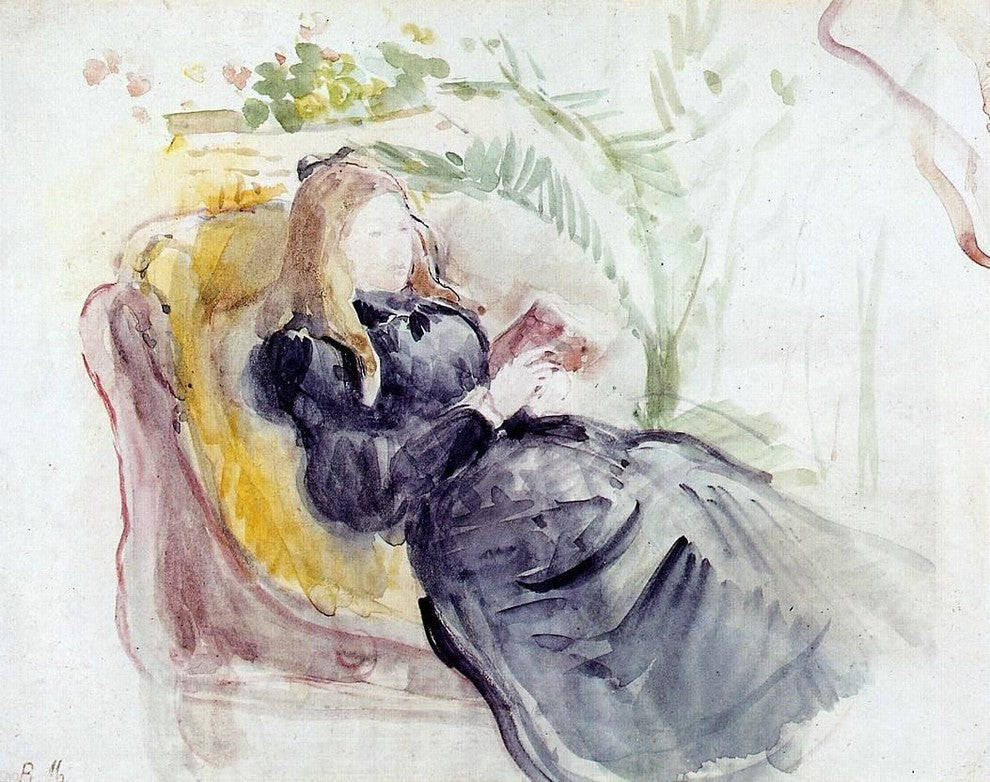 Berthe Morisot Julie Manet Reading in a Chaise Lounge Wall Decal
