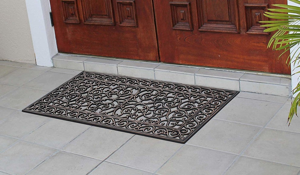 A1HC First IMPRESSION Audie 23.62"x47.25" Easy Clean Rubber Entry Way Doormat