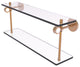 Clearview 22" Two Tiered Glass Shelf, Brushed Bronze