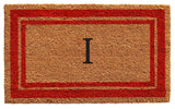 Red Border 24"x36" Monogram Doormat, Letter I