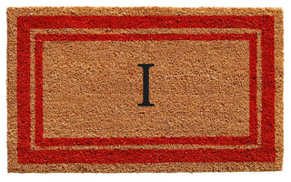 Red Border 24"x36" Monogram Doormat, Letter I