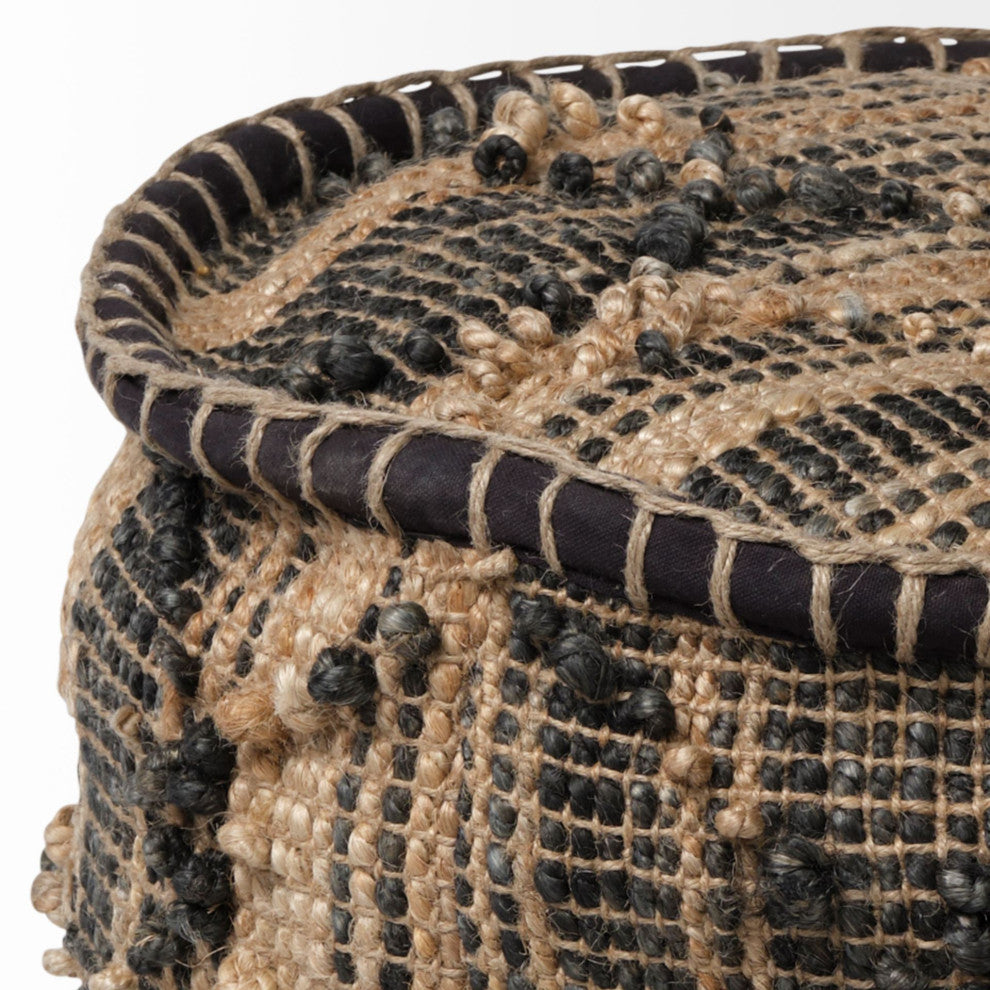 Handwoven Pouf, Riley