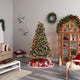 7.5' Snow Tipped Aspen Spruce PreLit Faux Xmas Tree W/Lights, Berries, Pinecones