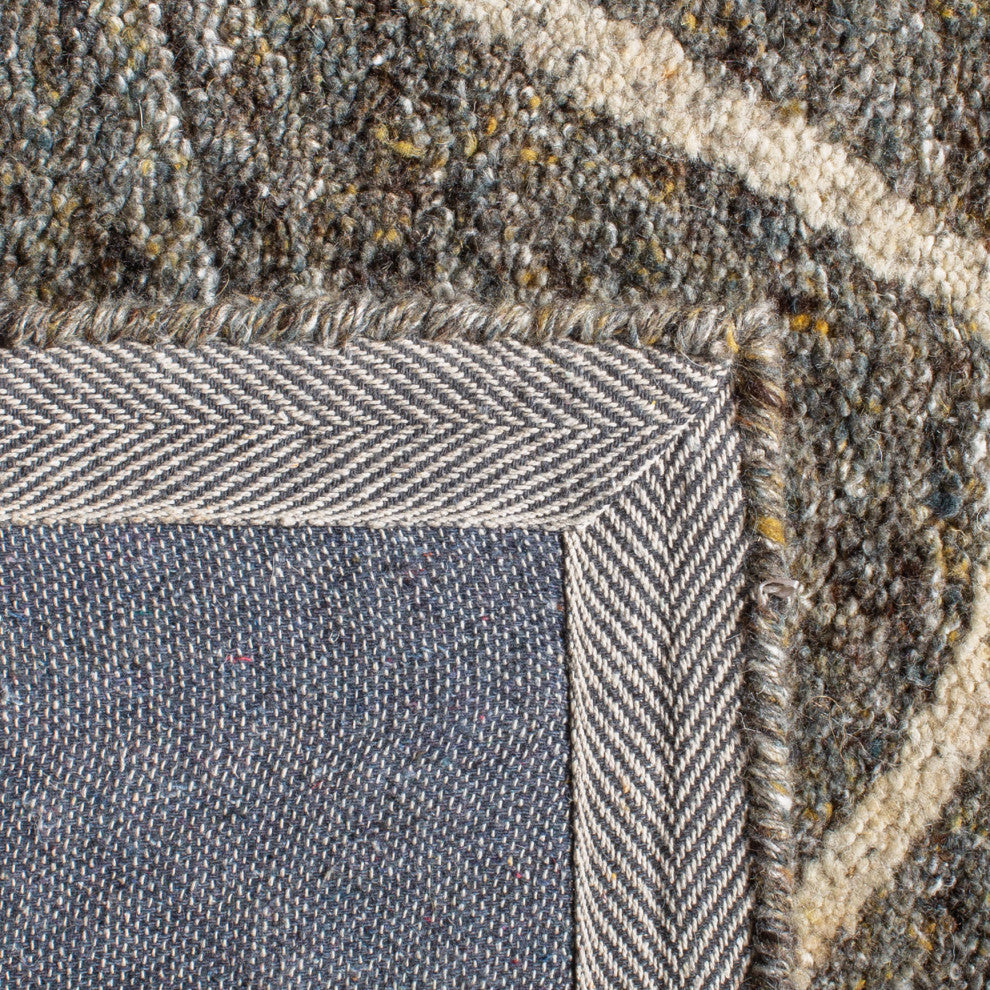 Safavieh Micro-Loop Collection HIM423D Rug, Grey/Olive, 8' X 10'