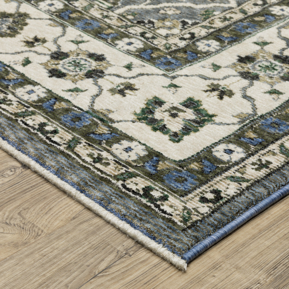 Oriental Weavers Hastings HA07H Floral Rug, Blue, 3'10"x5'5"
