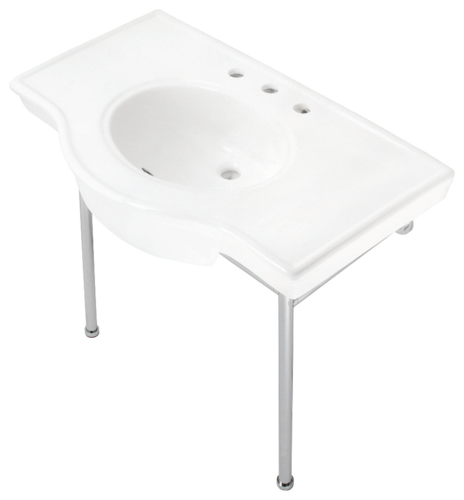 Fauceture VPB28140W8CP 37" Ceramic Console Sink, Legs