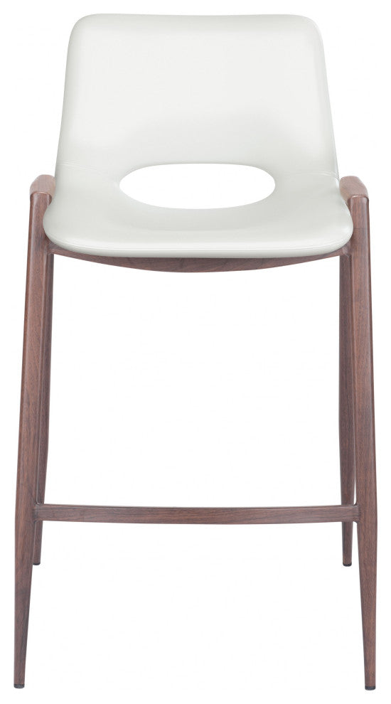 Set of Two White Retro Modern Funk Counter Chairs