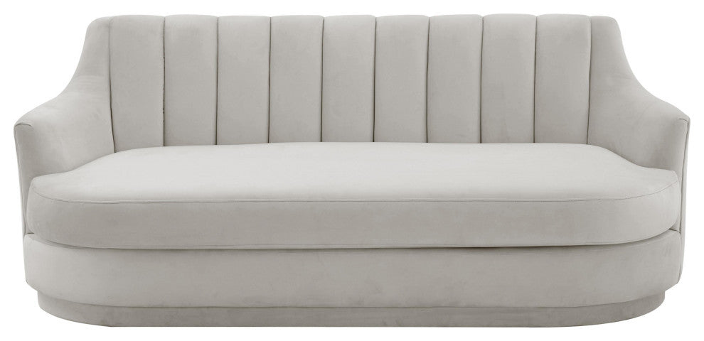 Peyton Light Gray Velvet Loveseat