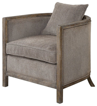 The Accent Chairs Viaggio Gray Chenille Accent Chair