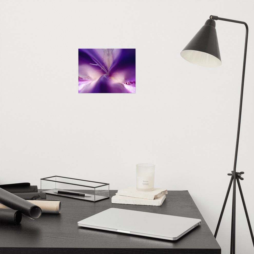 Iris Center Petals Nature Photography, Floral Unframed Wall Art Print, 8" X 10"