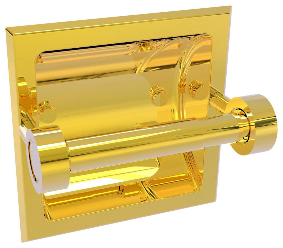 Continental Recessed Toilet Tissue Holder, Polished Brass