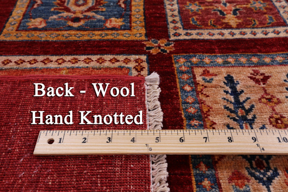 6' 9" X 10' 1" Persian Garden Design Hand Knotted Wool Rug Q11125
