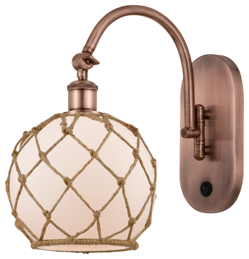 Innovations 518-1W-AC-G121-8RB-LED 1-Light Sconce, Antique Copper