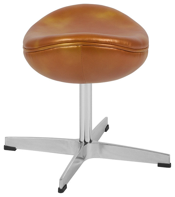 Gold Leather Ottoman