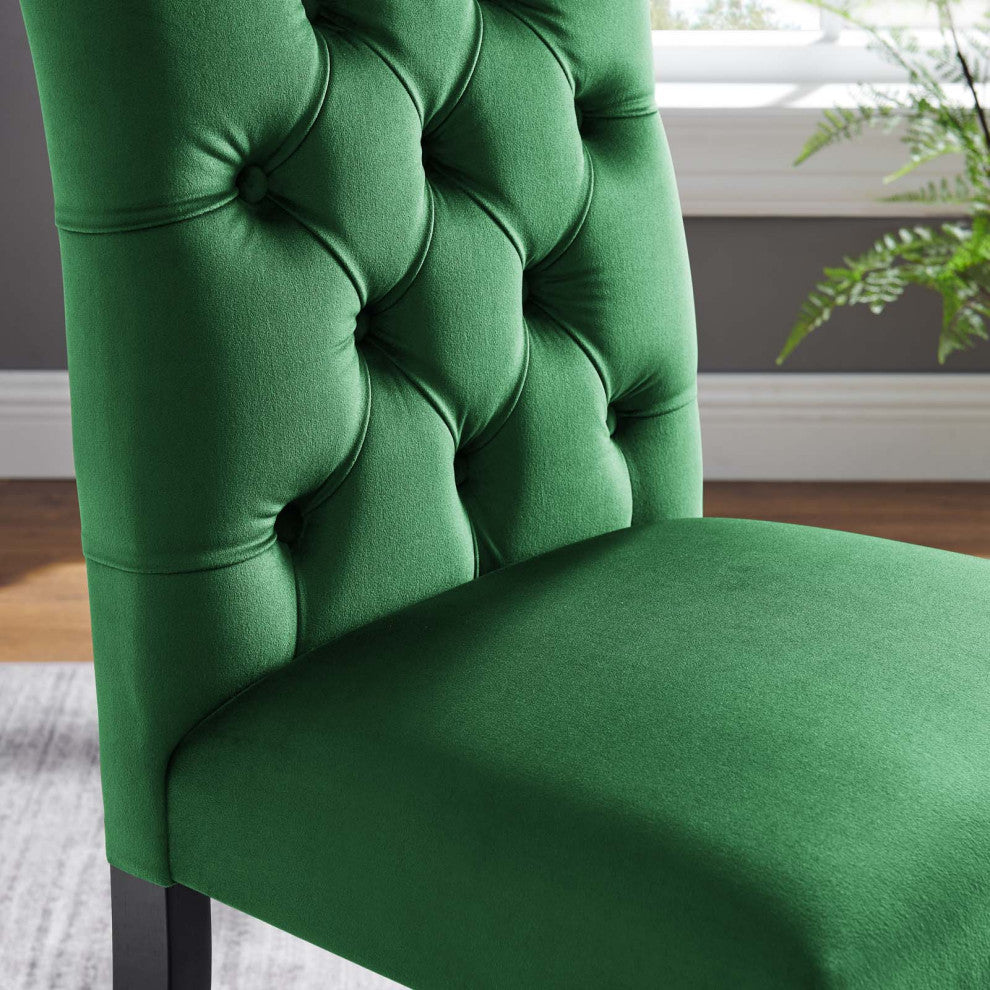 Duchess Performance Velvet Dining Chairs, Set of 2, Emerald