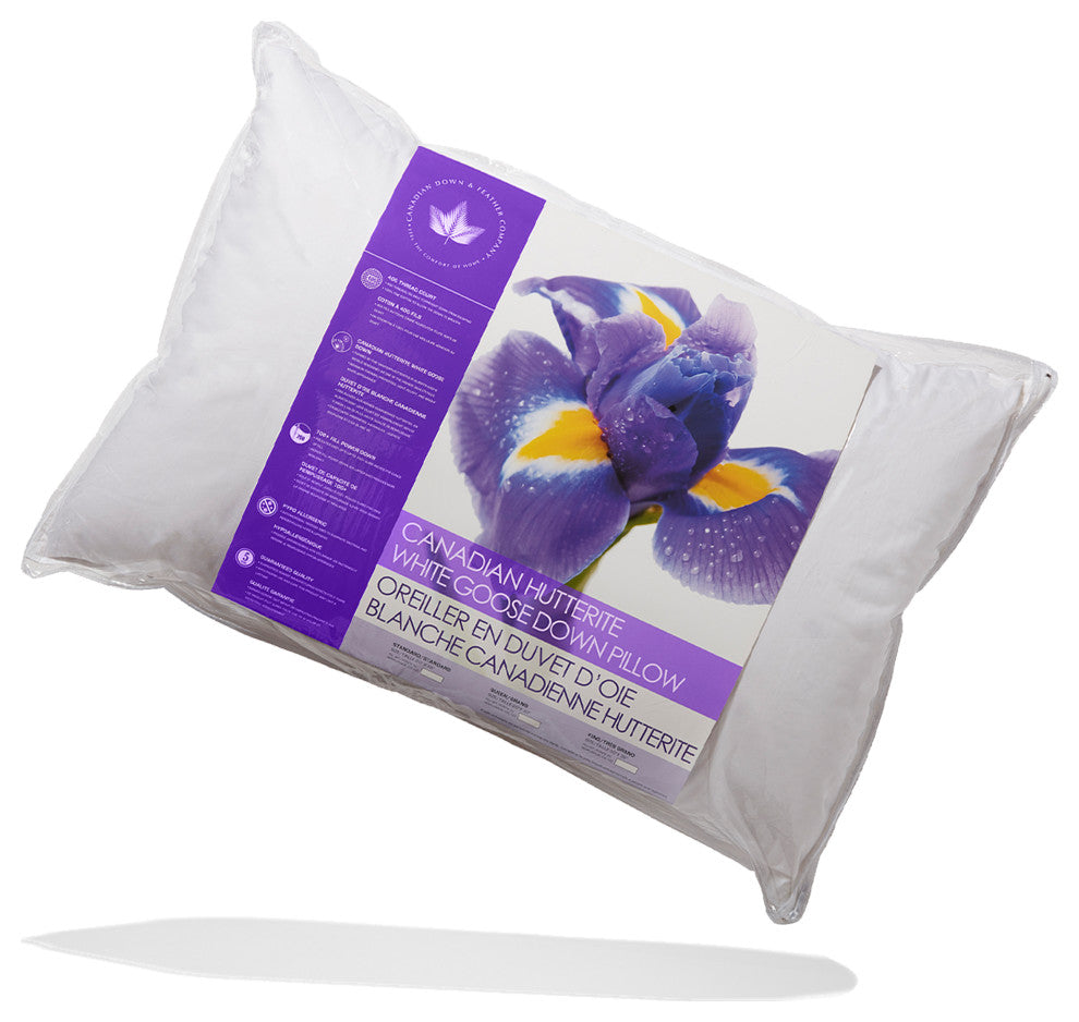 Hutterite Goose Down Pillow, King, Firm Support