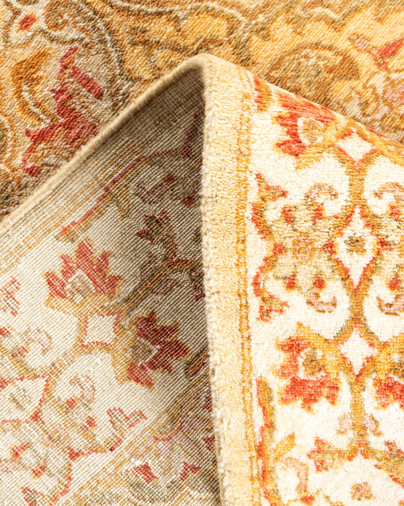 Mong One-of-a-Kind Hand-Knotted Runner Ivory, 2'7"x14'0"