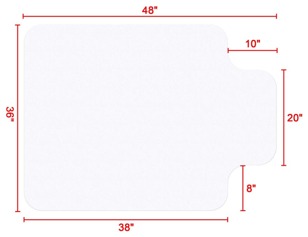 Yescom 48"x36" PVC Floor Mat Protector With Lip