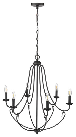 6 Light 28.5 in. Matte Black Chandelier