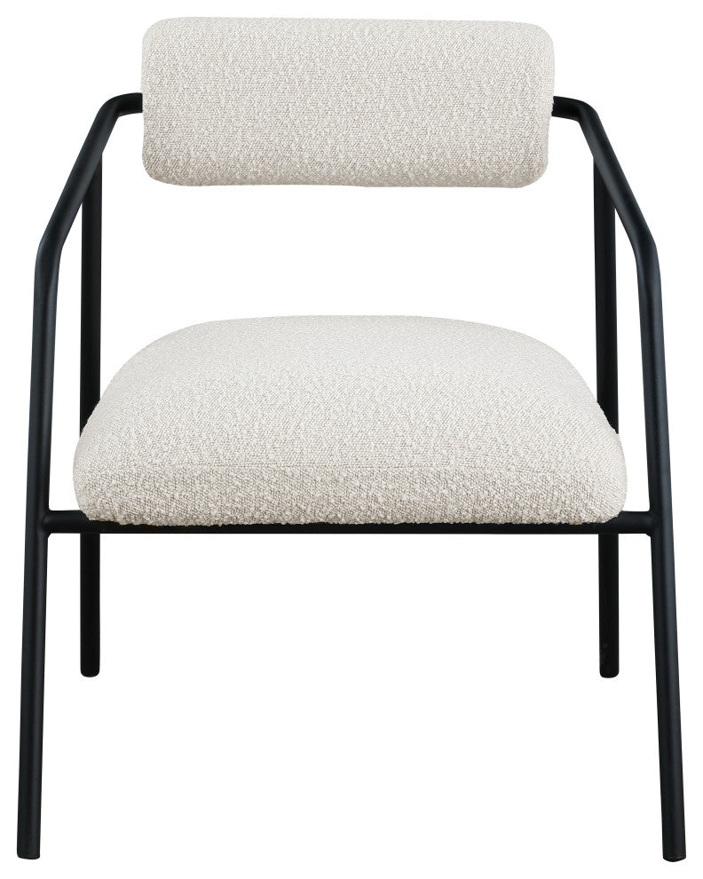 Carly Boucle Fabric Accent Chair, Cream