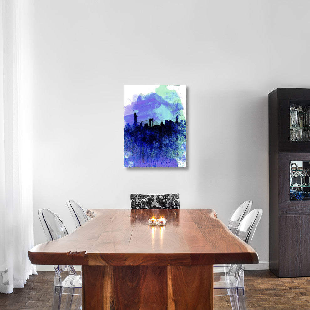 "New York  Watercolor Skyline 2" Fine Art Print