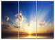 "Sunset in the Ocean Blue Sky Panorama" Metal Wall Art, 3 Panels, 36"x28"
