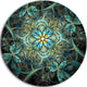 Glittering Dark Orange Fractal Flower, Floral Disc Metal Wall Art, 36"