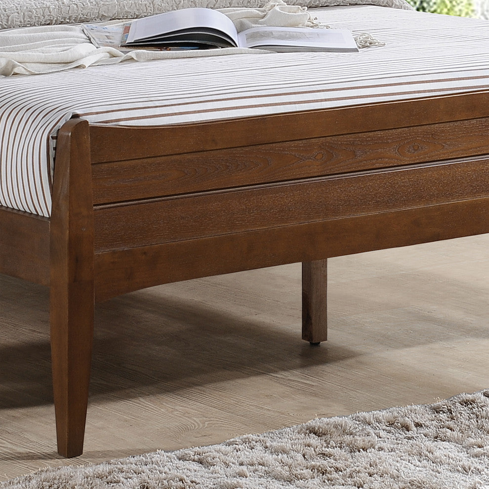 Agatha Rustic Wooden Queen Platform Bed, Walnut