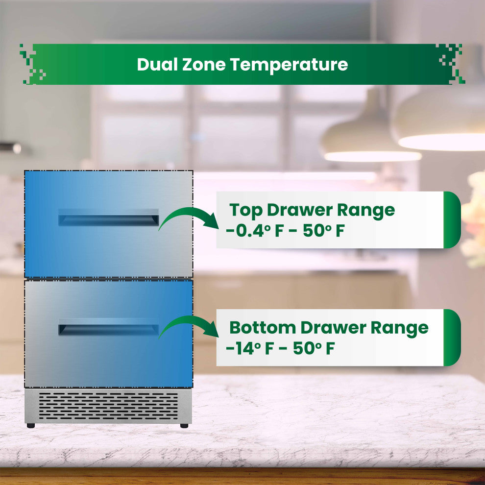 Equator 24" Convertible Ref/Freezer ADA FS/Builtin 2 Drawer Dual Temp Sabbath
